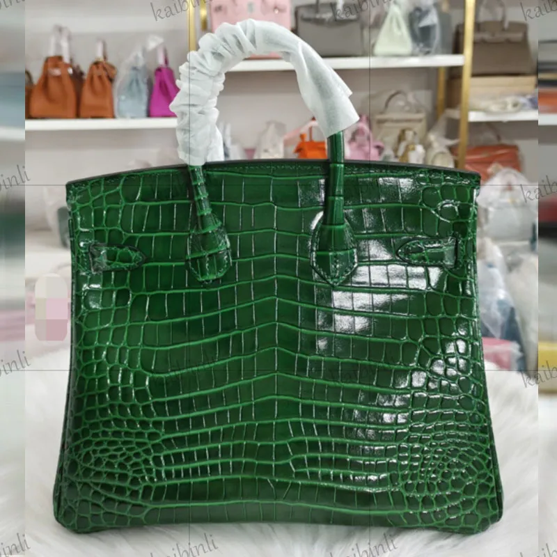 luxury brand women Special leather Designer bag B25/30 bags embossed crocodile leather purse real leather handbag top handle shopping bag causal tote party bag