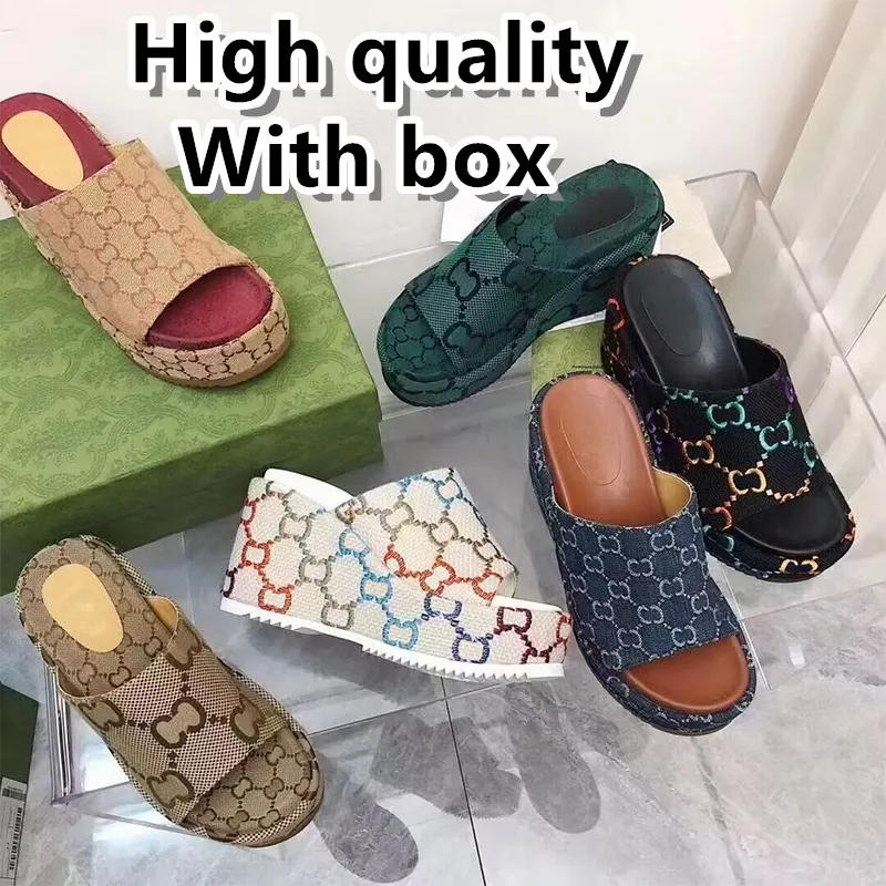 designer Women platform perforated sandals slippers made of transparent materials fashionable sexy lovely sunny beach woman with box 36-45