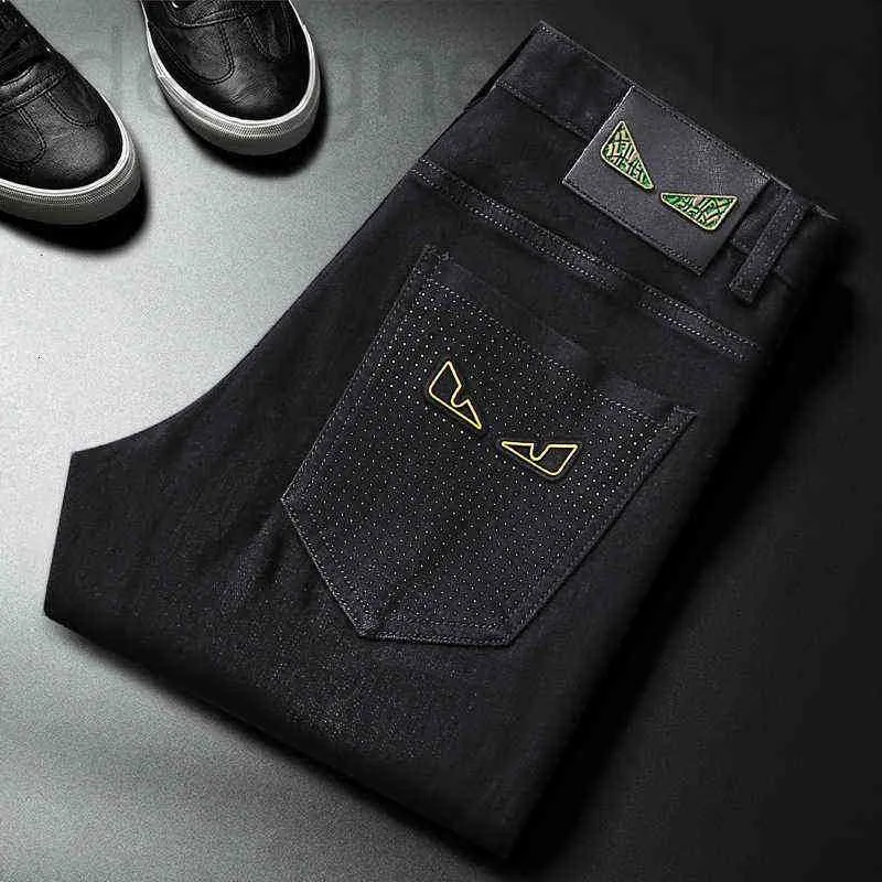 Designer Jeans pour hommes Fin Haute Imprimé Automne Mode Estampage Tendance Gris Noir Scratch Fit Pantalon 28-35 36 38