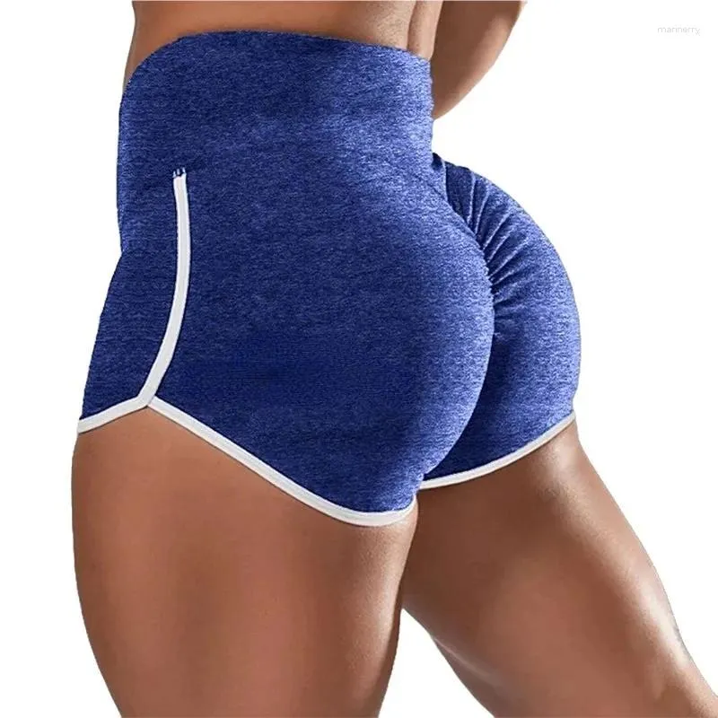 Shorts femininos calças de yoga cintura alta esportes elástico fino ajuste fitness aperto abdominal correndo