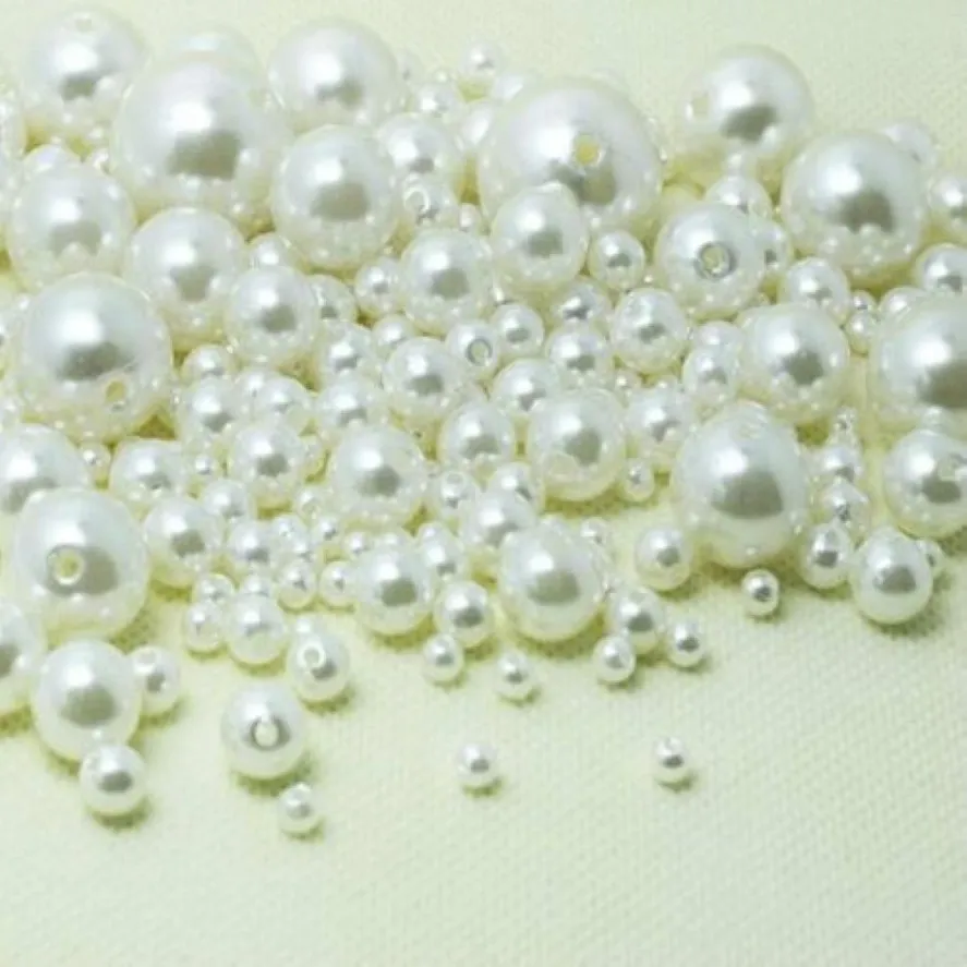 1000pcs lot ivoire abs Faux perle perles espaceur perles lâches 4 mm 8 mm 10 mm 12 mm accessoire bijoux pour la fabrication de bricolage278w
