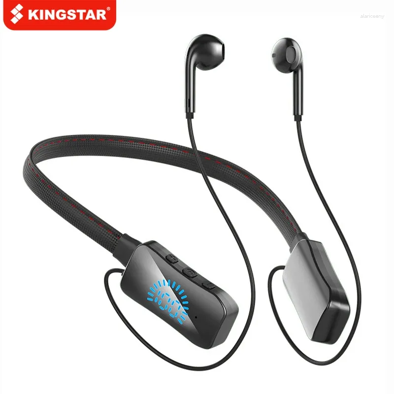 Sans fil Bluetooth 5.2 casque tour de cou écouteurs longue veille étanche sport casque LED affichage écouteurs