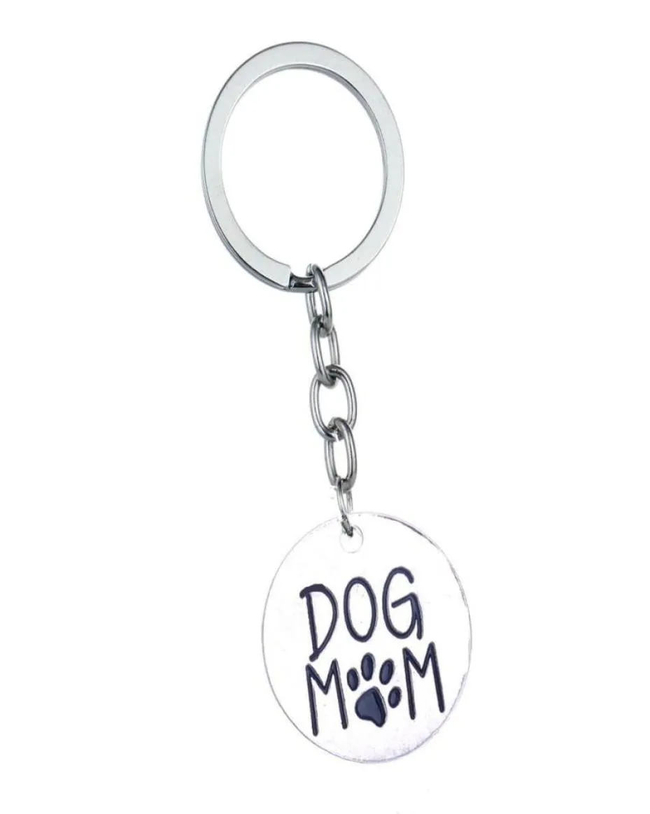 12PC Lovely Dog Keyring Cute Pet Paw Prints Pendant Keychain Family my Mom Mama Mothers Women Love Jewelry Gifts Fashion7004588