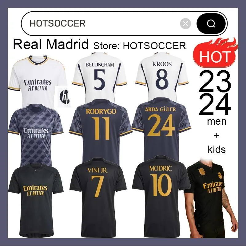 Bellingham Soccer Jerseys 23 24 Fotboll Vini Jr Tchouameni Benzema Alaba Asensio Modrygo Fourth 2023 2024 Real Madrids Football Shirt Size S-4XL