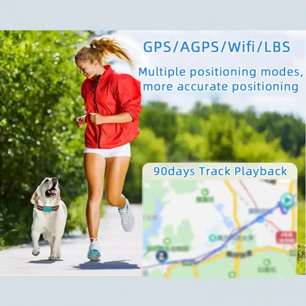 Trackers 3D GSensor Stable 4G Pet Tracker Smart Collar Device Multifunktionella husdjurshundar GPS Vattentäta telefonillbehör