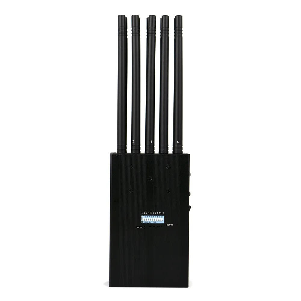 10 band bärbara 2g. 3g. 4g. 5G -mobiltelefon Jammers WiFi GPS -signaler Detektor