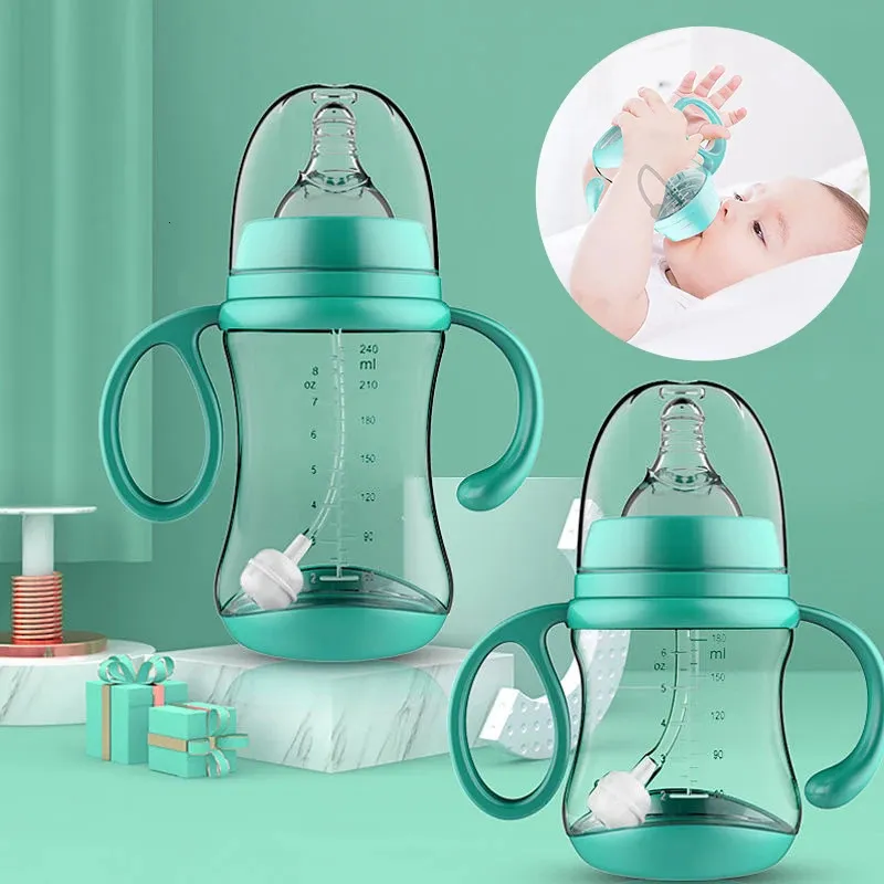 antichoke baby bottle with Grip WideCaliber Feeding bottles fpr born dring cup dual use use اطفال مياه شرب 240223