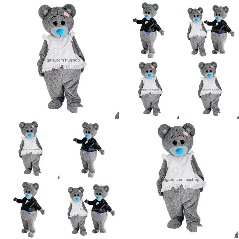 Mascot Costumes 2022 Halloween Teddy Bear Costume High Quality Cartoon P Theme Character Adt Size Christmas Carnival Birthday Party Dhmnq