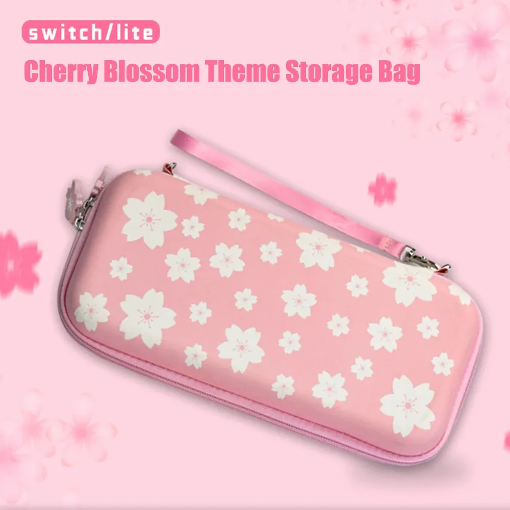 Bags Nintend Accessories Pink Cherry Sakura Travel Carrying Storage Bag Protective Cover Case For Nintendos Switch / Lite Film Glass