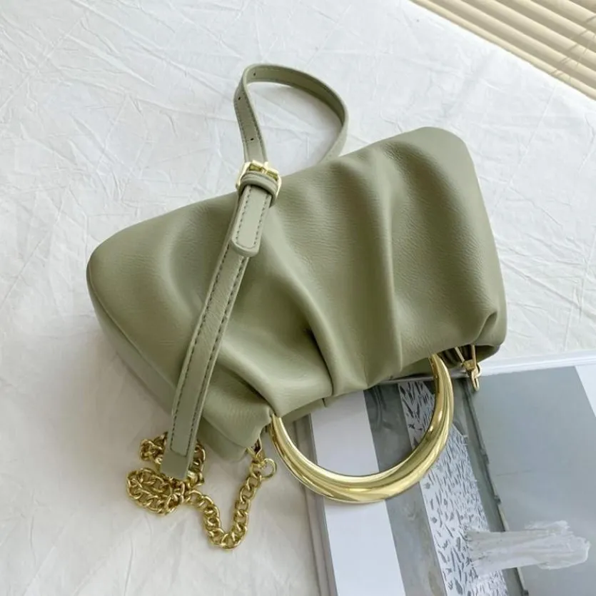 Petit sac à main plissé en cuir PU, sacoche d'été pour dames, Style de vente, Design Unique de styliste, voyage Totes217S, 2021