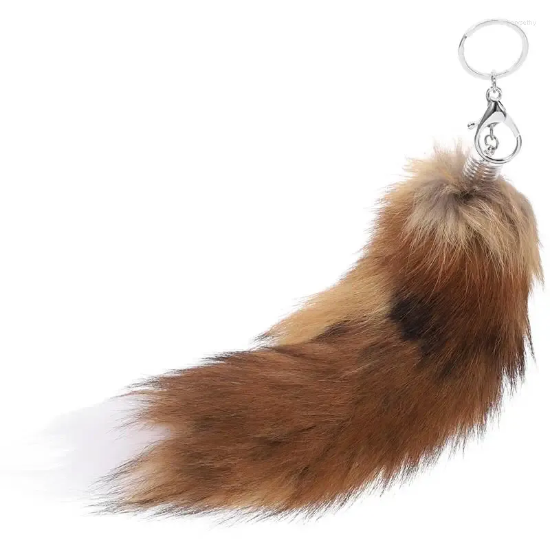 Keychains Bag Fur Tail Key Ring Handbag Keychain Chain