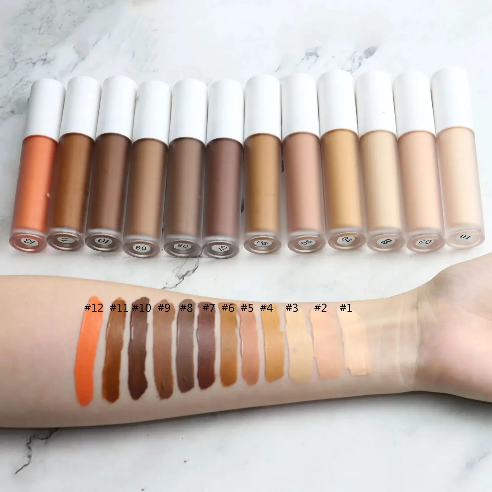 Private Label Eye Concealer Base 12 Colors Full Coverage Suit for All Color Skin Face/Eye Makeup Liquid Concealer Custom 240219