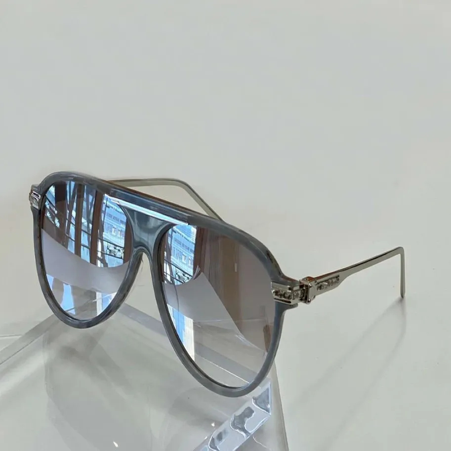 Luxu Pilot-Sonnenbrille für Herren, silbergraue Marmor-Spiegellinse, occhiali da sole firmati men, modische Sonnenbrille, 1264 Sonnenbrillen mit Etui272r