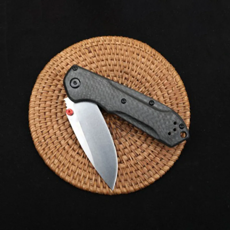 Camping BM 565 Folding Knife Carbon Fiber Handle Outdoor Hunting Survival Safety Defense Pocket Knives EDC Tool