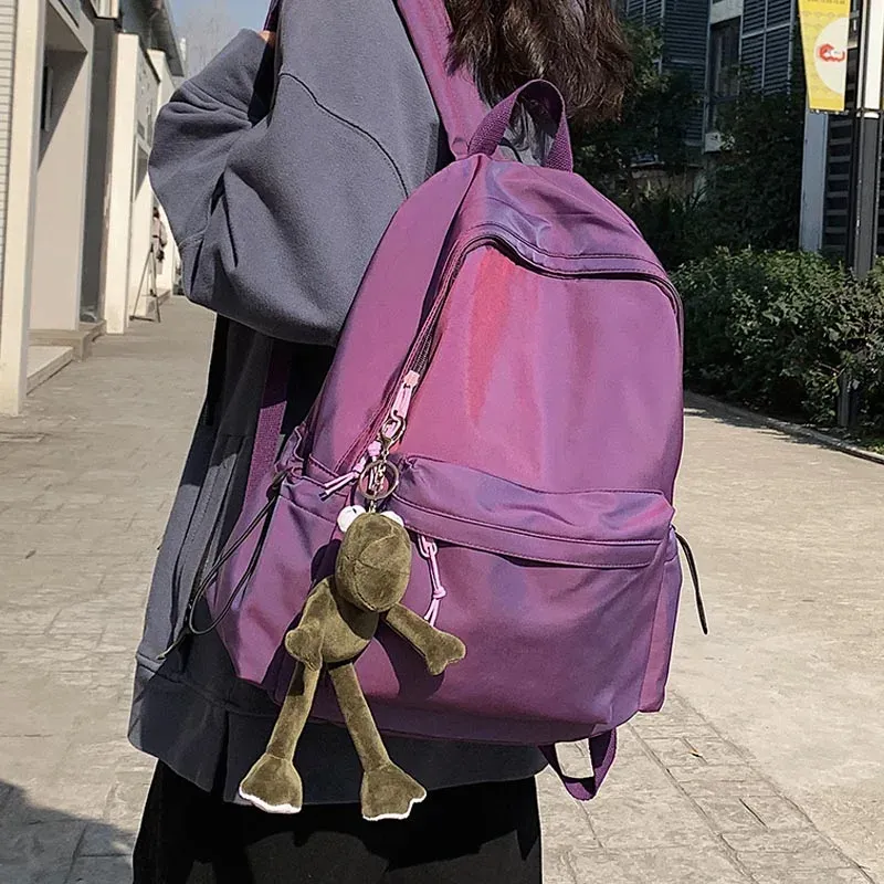 バックパックホコードレディースバックパック女性ファッション新しいバックパックユニセックス大容量ラップトップバックパックナイロンレディースクールバッグかわいい学生バッグ