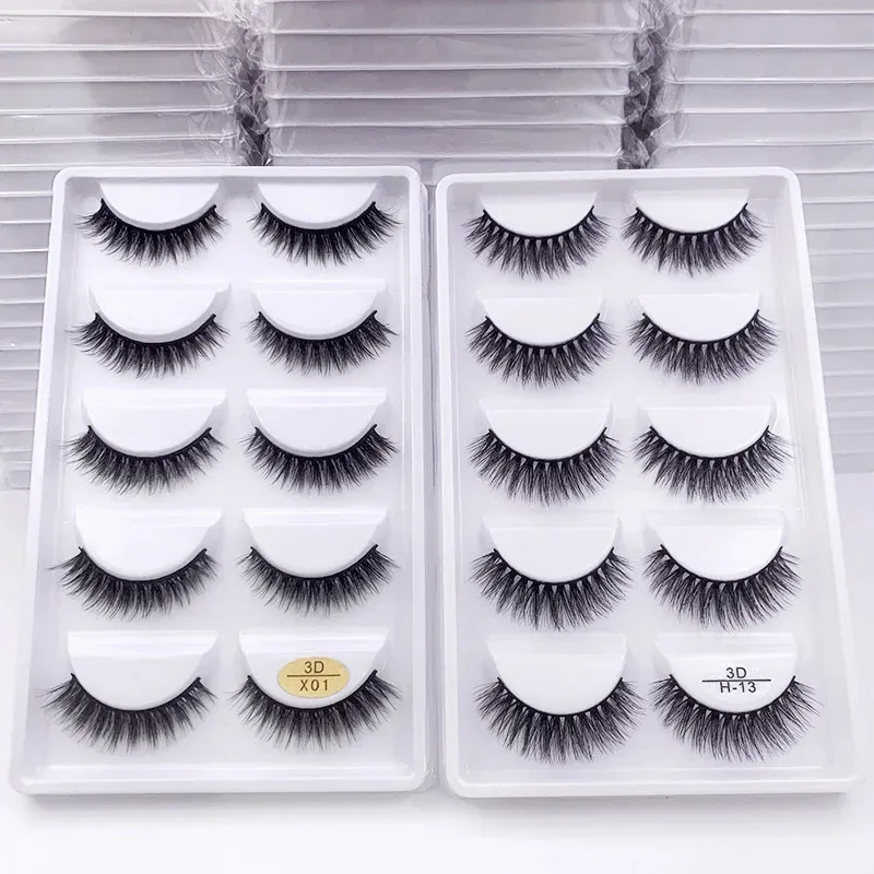 38 Stil 1050100 Boxar Mink False Eyelashes Natural Makeup Fake Eyelash 5Pairs Lashes Beauty Fluffy Cilios Wholesale 240222