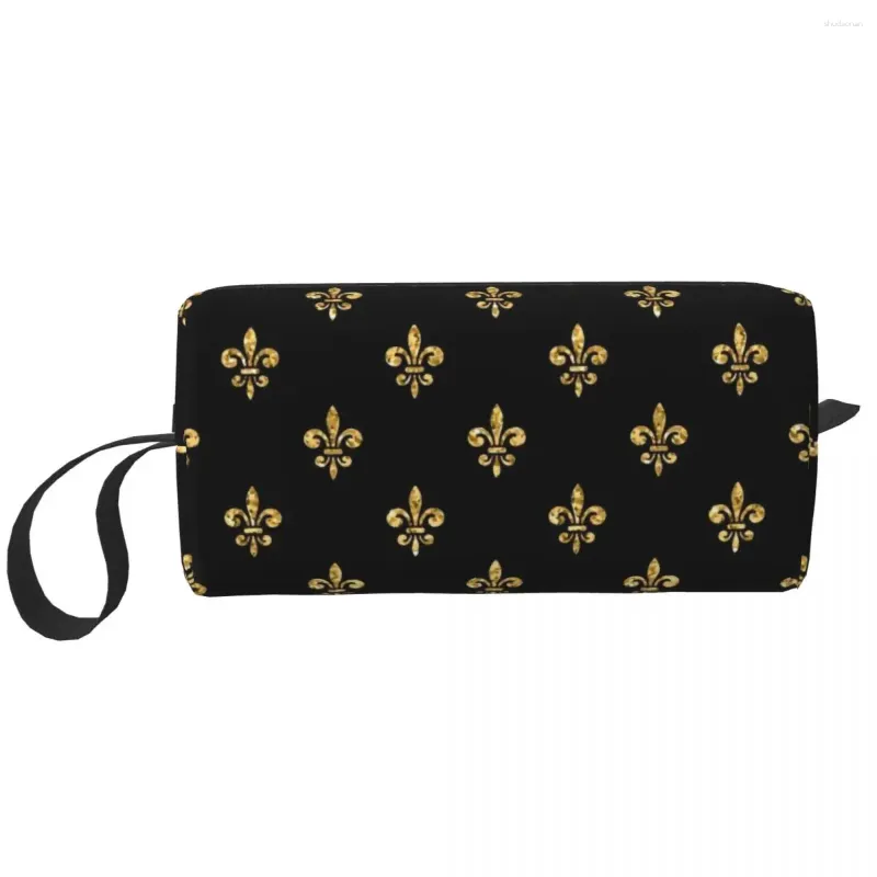 Cosmetic Bags Fleur De Lis Lily Flower Makeup Bag Pouch Zipper Florence Travel Toiletry Small Storage Men Women