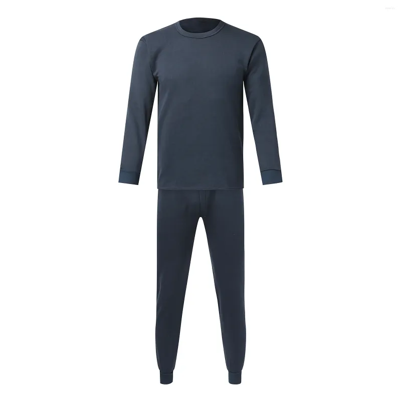 Survêtements pour hommes simples sous-vêtements thermiques ensemble hommes printemps automne et hiver mode couleur unie leggings épais vêtements de fond