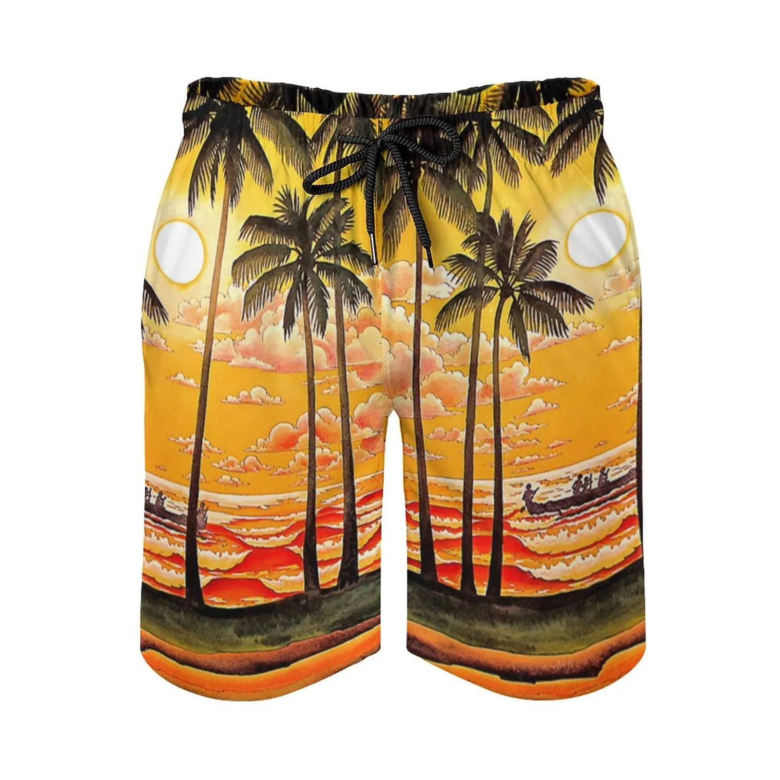 Custom men's beach pants with pocket pocket breathe comfortable not easy to pilling fast fast drawstring and mesh design loose casual peach velvet 170g Orange