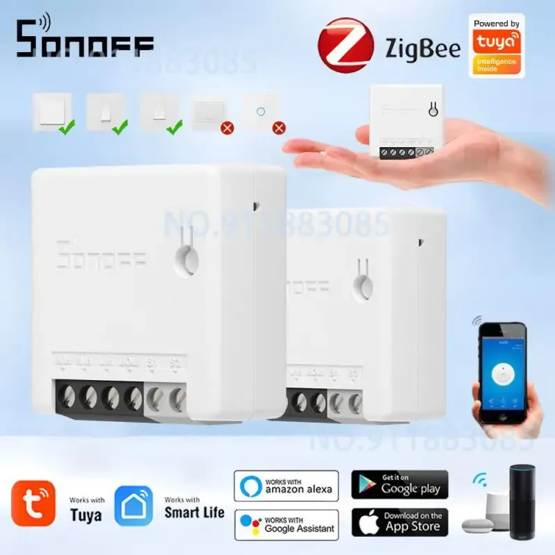 Control SONOFF ZBMINI Zigbee DIY Smart Switch 2 Way Control Relay Breaker Module Smart Home Automation For EWelink Alexa Google Home