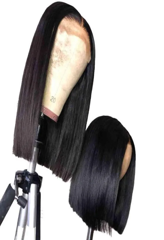 Mode Dign 8 pouces dentelle avant fermeture perruque courte en gros droite cheveux humains Bob péruvien Wigs24841916184947