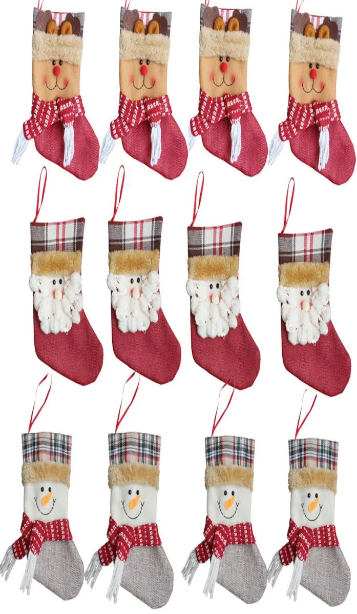 JUL 3D DECORATIVE SOCKS CANDY PLEASE Bag Mini Christmas Stockings Xmas Tree Decorations2712919