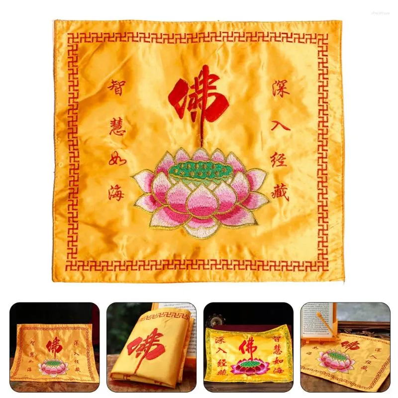 Nappe tissée avec écritures, couverture couvrant le Temple Zen, fourniture de livres, broderie, nappes en brocart pour la maison