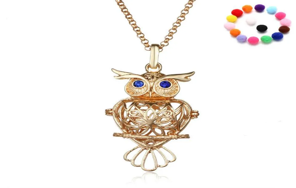 Owl Aromatherapy Diffuser Necklaces Animal Pendant Necklace Fashion Jewelry6959215