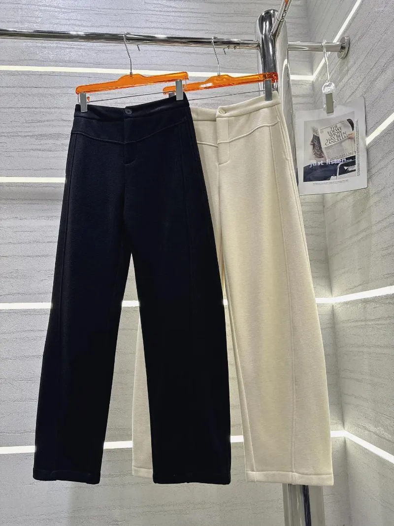 Women's Pants 2024 Fashion Lose Casual Splice Velvet Banana Wide-Ben 1207