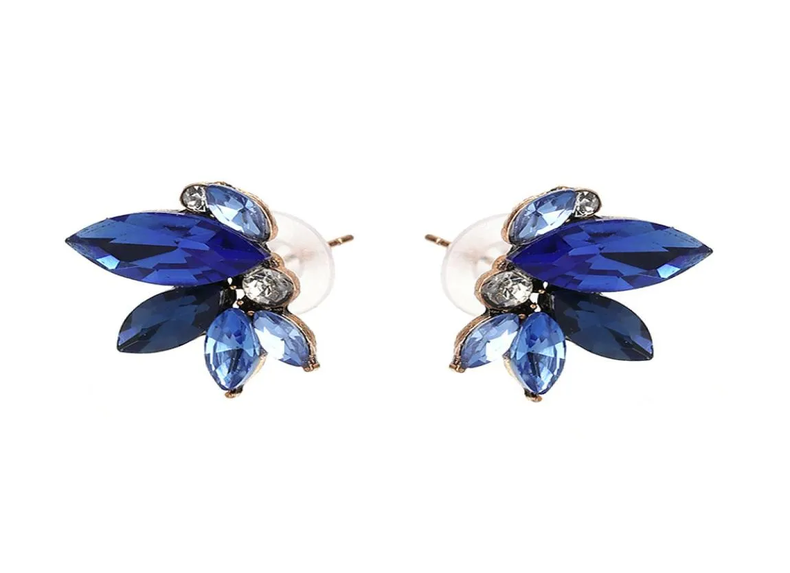 Хорошее качество, простые маленькие серьги с симметричными кристаллами в виде крыльев, модные женские эффектные серьги-гвоздики, ювелирные изделия5661613