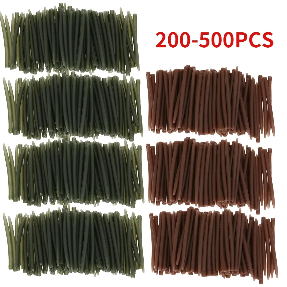 Caixas 200500pcs 53mm Terminal de pesca tackle clipes de chumbo de segurança com pinos Tubos de borracha de cauda Ferramentas de equipamento de pesca de carpa