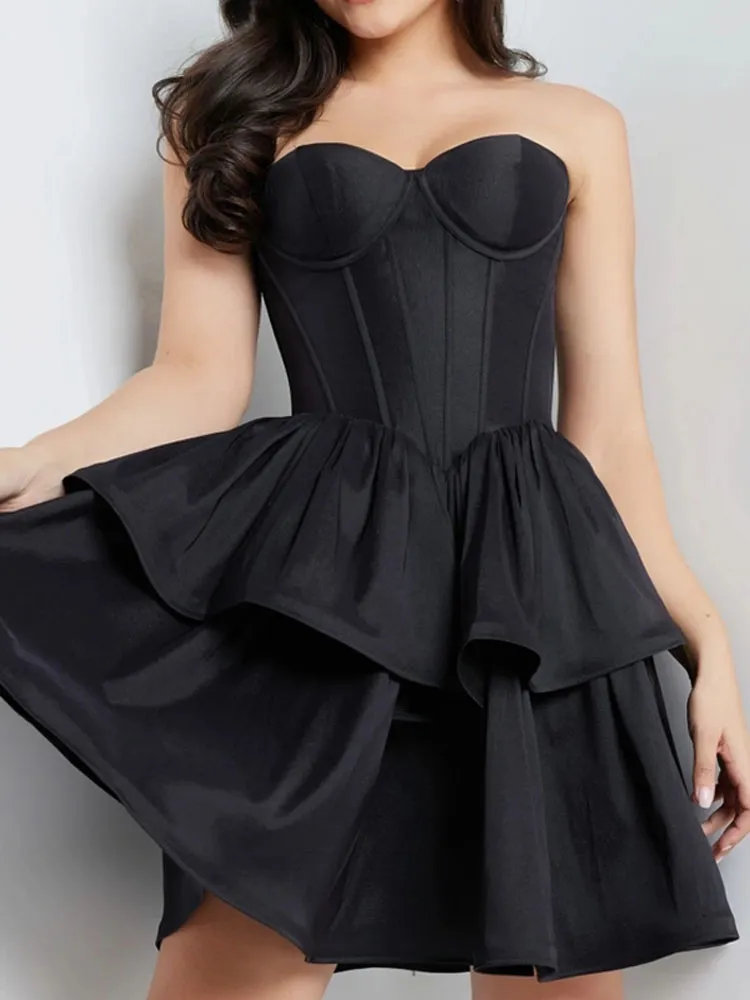 Black Satin Sweetheart Neckline Homecoming Gown with Zipper Back, Short  Mini Hemline from Dhgate Homecoming Dresses - price 74.77