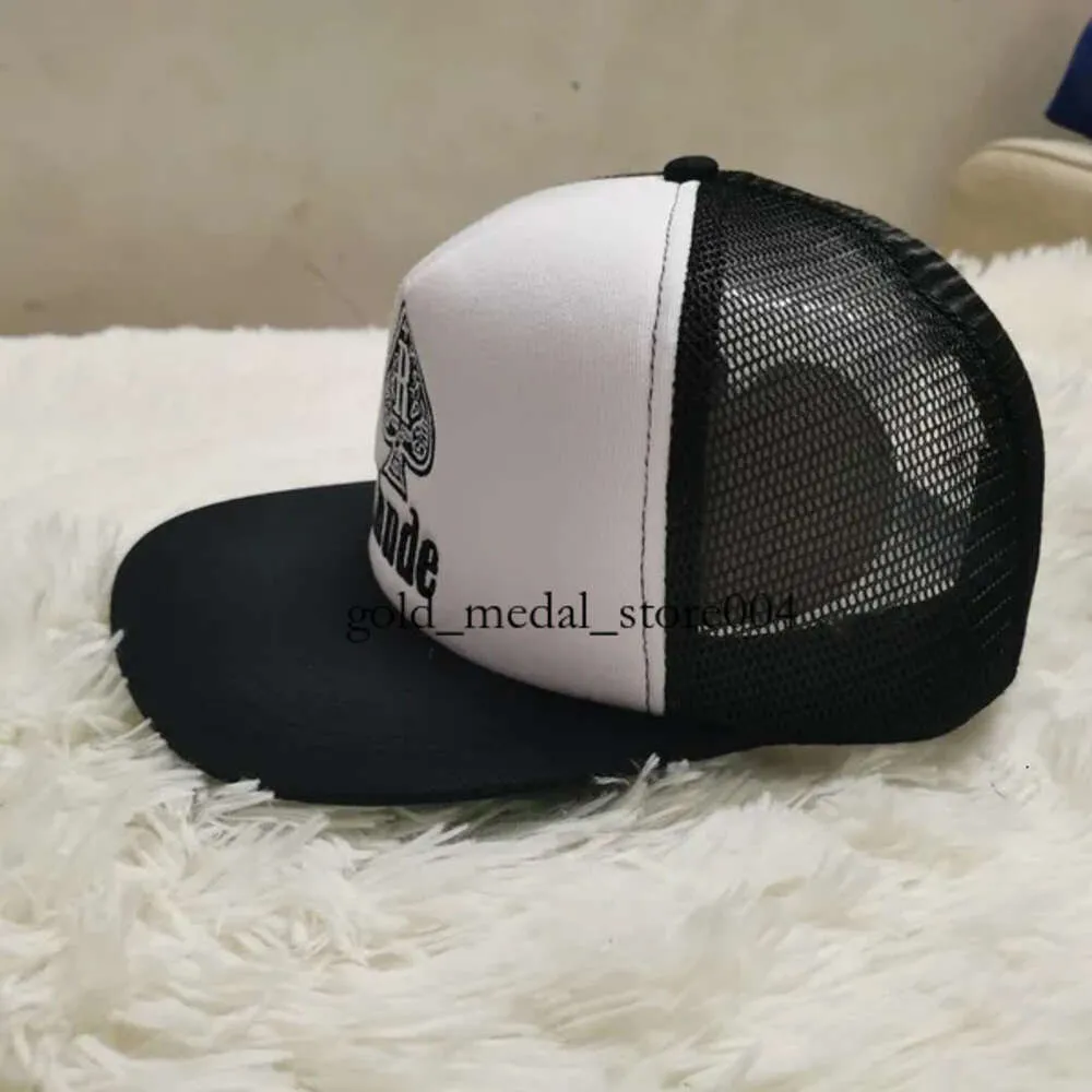 Chapéu Rhude Malha Verde Patchwork Boné de Beisebol Masculino Feminino Bordado Unissex Rhude Coleções Casual Truck Hat Ajustável Rhude Bonnet Rhude 104