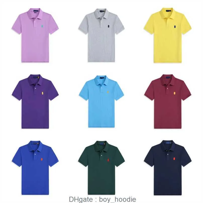 2024 Polos Herren Designer Marken Ralphs Polo Man s Casual Baumwolle Ärmel Business Brust Brief Luxurys Kleidung Shorts Große und kleine Pferde Kleidung CKYP