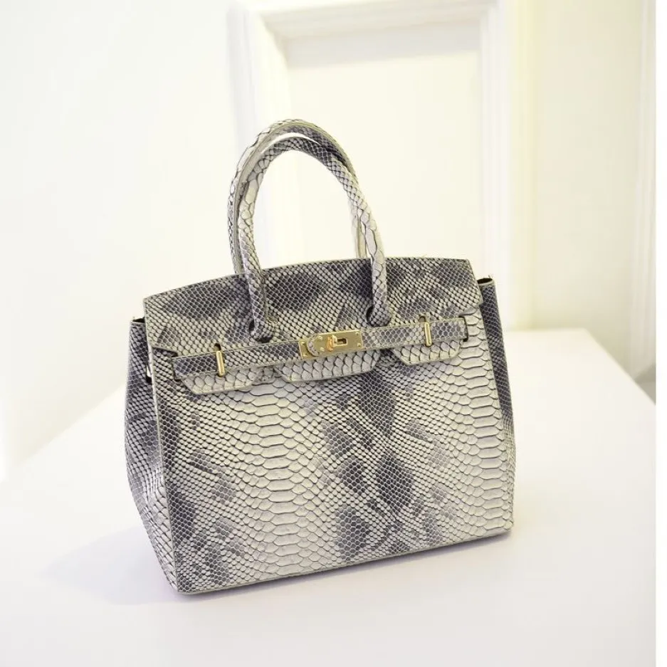 new european and american trend fashion women bag snake skinned platinum slanting junction bags lady handbags whole 4 color252Y