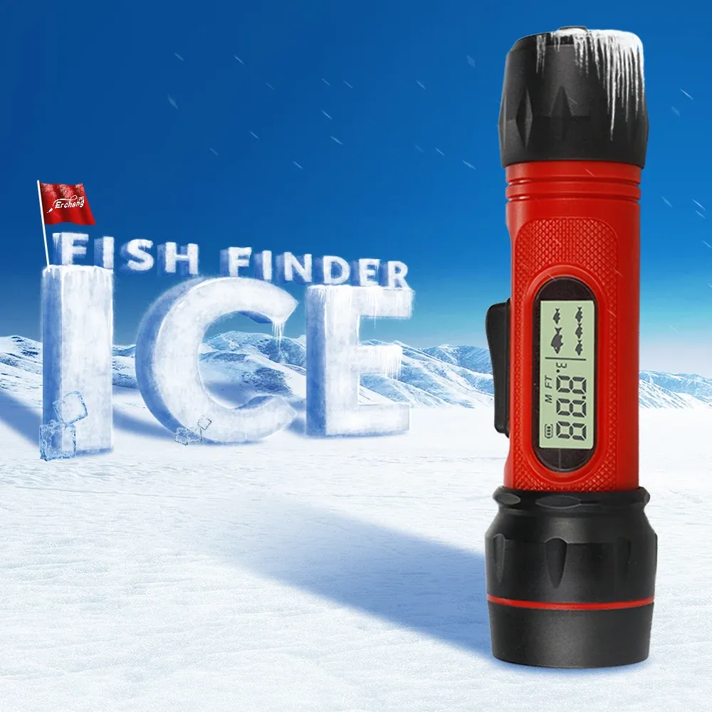 Finder Ice Fishing Echo Sounder Fischfinder wasserdichte Tiefe Digitale Handheldwandler Sensor Sonar Fischfinder Winterfischerei