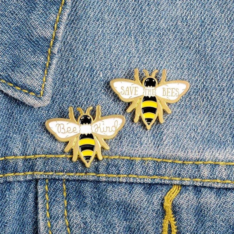 Funny Enamel Brooches Pins Bee Cute Small Insect Women Badge Christmas Shirt Decor Brooch Pin 2024226