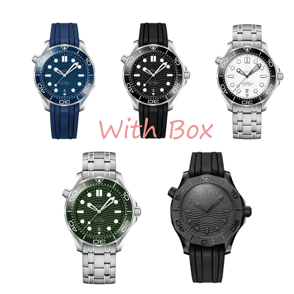 W1_shop Men Watches Watches Watches Watchens Watcher Watches 42 MM O M G Watch Steel Strap Strap Luxury Watch Rubber Strap Designer Watch Men Mesh Wave Wave Watch