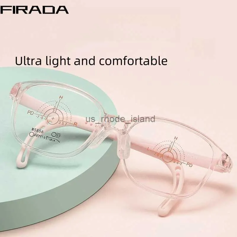 Lunettes de soleil Frames Firada Fashion Transparent Luners Boys Vintage Filles confortables Girls Optical Prescription Eyeglass Cadre Children M5856ET