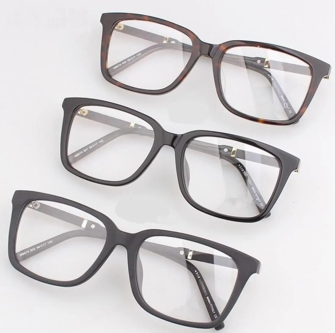 MB Uomo Montatura per occhiali ottici MB675 Montature per occhiali quadrati per uomo Nero Tartaruga Occhiali per miopia Occhiali con custodia7814528