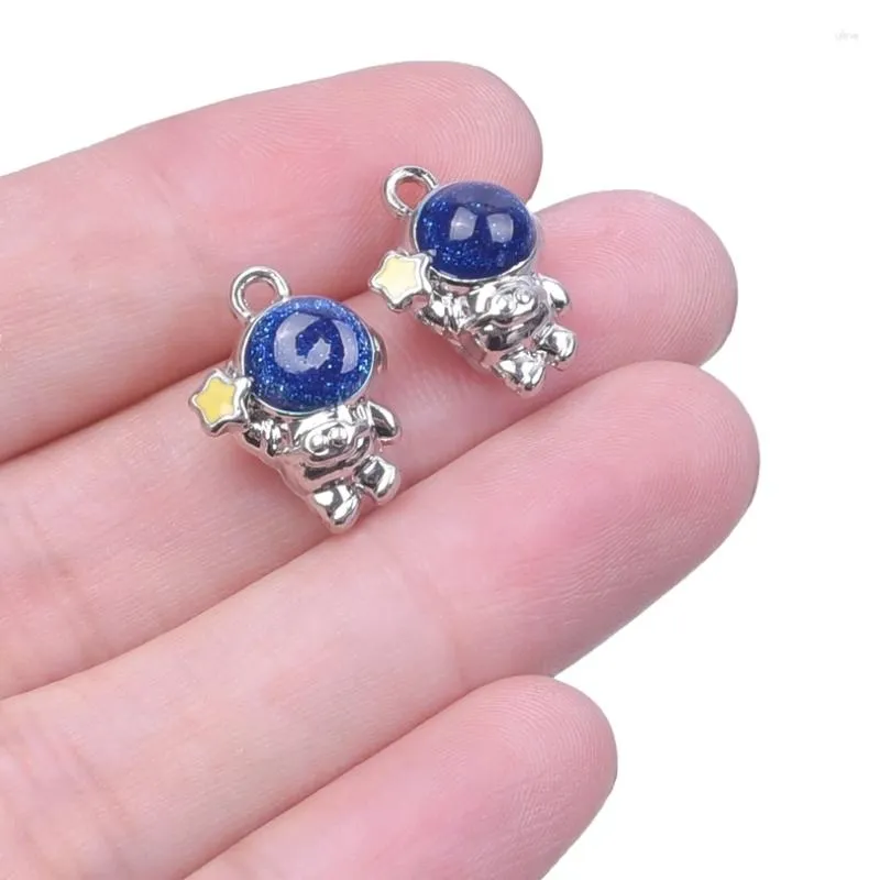 Charms 10 Stück Design Astronaut Paar Edelstahl Persönlichkeit Einfach Stern Mond Anhänger Halskette Charme Freundschaft Schmuck