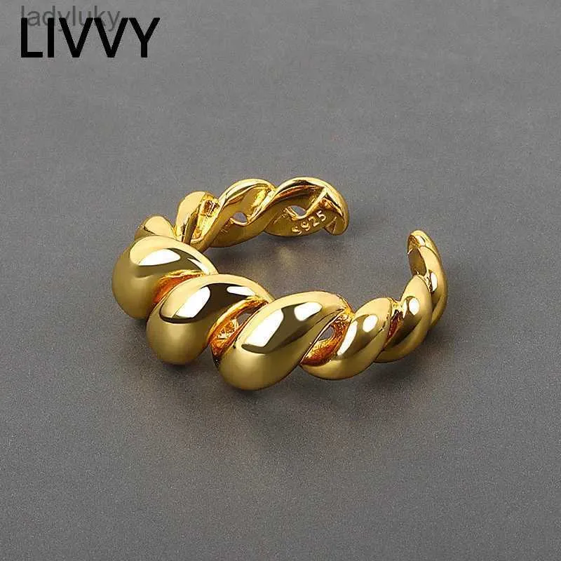 Pierścień Solitaire Livvy Srebrne kolory Pierścienie dla Vintage Trend Gold Kolor Bumpagement dla kobiet w biżuterii mody Prezenty Akcesoria 240226