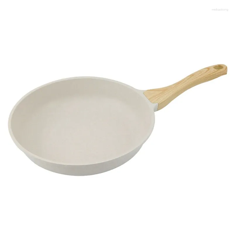 Pentole Maifan Padella in pietra Resistente padella antiaderente Wok rotondo con manico Pentola per la colazione domestica