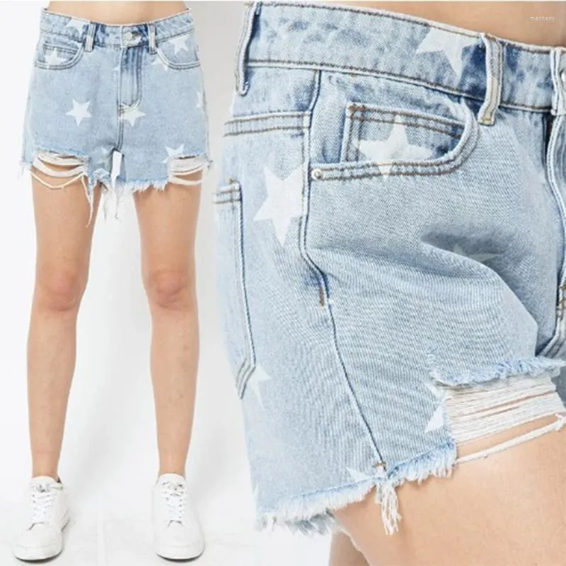 Damen-Shorts, Vintage-Stil, zerrissene Jeans, hohe Taille, Mädchen-Denim, weiblich, Sommer, schick, Streetwear, stilvoll, sexy