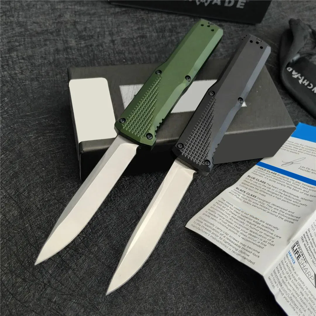 4Models 4600/4600DLC Auto Phaeton Knife 3.45 "Svart S30V Drop Point Blade Aluminium Handtag utomhusjaktläger Survival Self Defense 4600DLC-1 Automatisk fickknivar