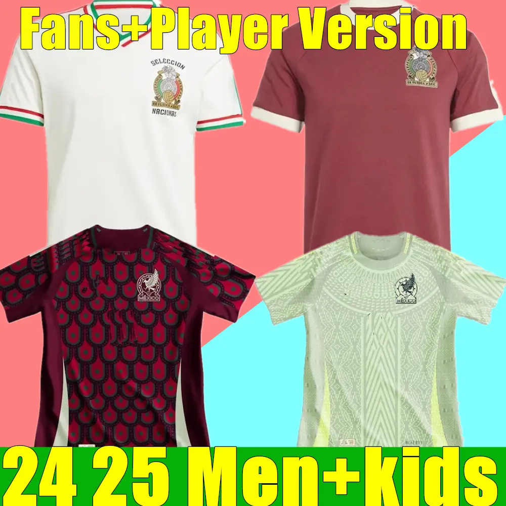 S-4Xl Mexico 2024 Copa America RAUL CHICHARITO Soccer Jerseys 2023 LOZANO DOS SANTOS 24 25 H.Lozano Men Kids Football Shirts Uniforms Fans Player Version 522