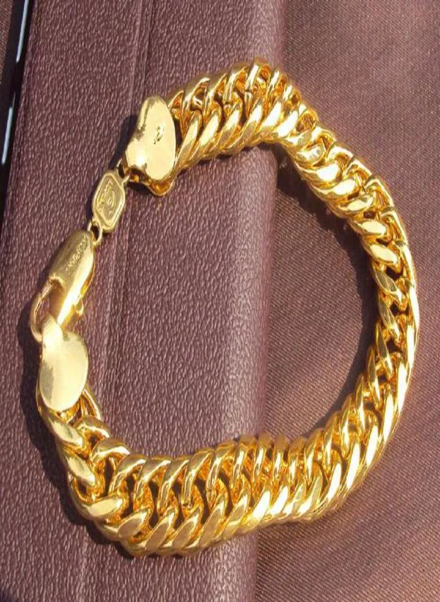 Big Miami Cuban Link Armband tjock 25mil GF Solid Gold Chain Luxurious Heavy6519025