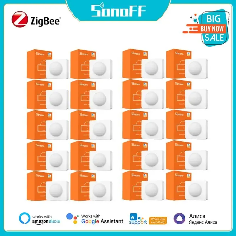 التحكم في Sonoff SNZB03 مستشعر MIGBEE MOTION جهاز ذكي في متناول اليد اكتشف أعمال إنذار تحريك الحركة مع ZBBRIDGE EWELINK ALEXA Google