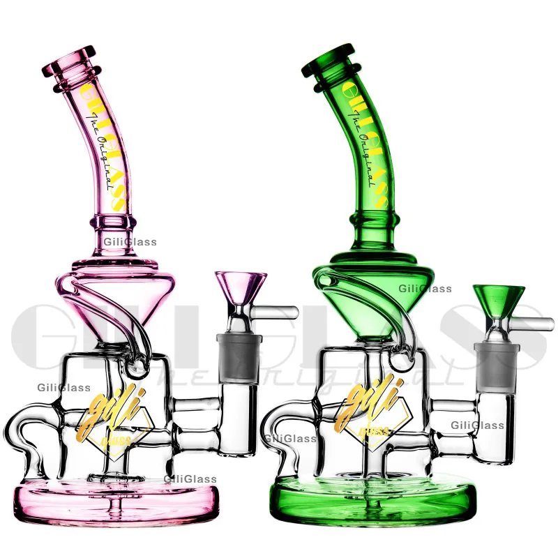 Recycler Bongs Tubulação de água Dab Rig Vortex Effect Wax Bong Tubos de vidro Heady Tornado Pipes Oil Rigs Hookah com tigela Quartz Banger