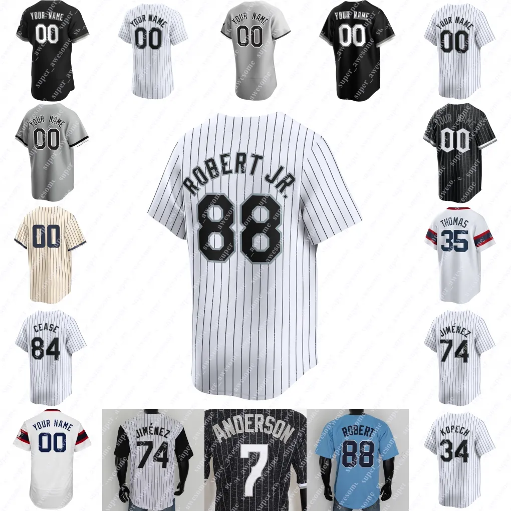 Luis Robert Jr. Jersey de béisbol Yoan Moncada Eloy Jiménez Andrew Benintendi Michael Kopech Dylan Cease Martin Maldonado Paul DeJong Andrew Vaughn Frank Thomas